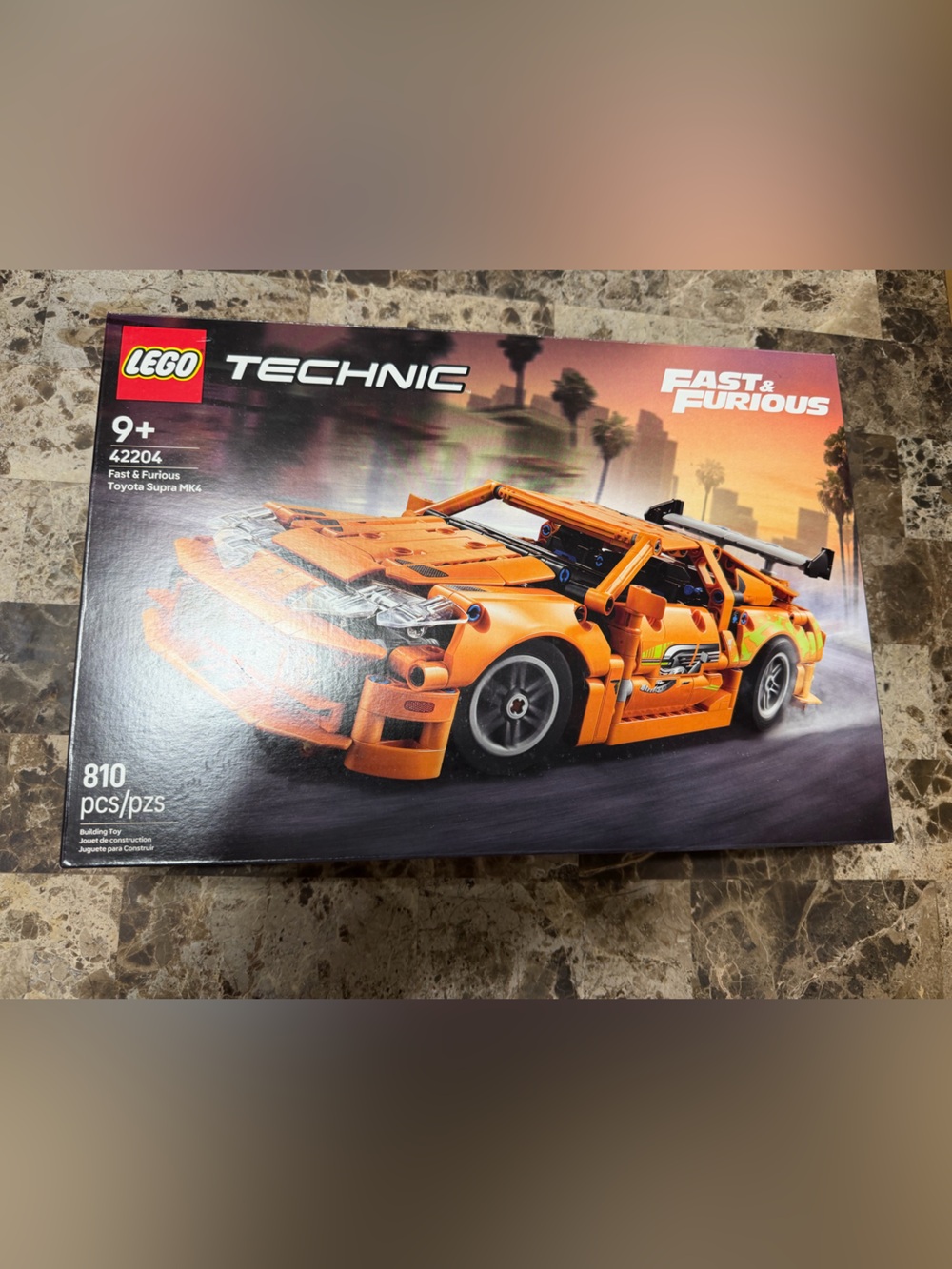 Lego Technic Orange Race Car Model - Fast & Furious